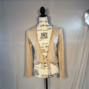 Collection XIIX Beige Open-Front Cardigan Shrug NWOT